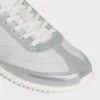 Racer Sneaker van nylon, gelamineerd kalfsleer en kalfsleer