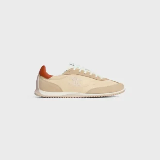 Racer Sneaker van nylon, suède kalfsleer en kalfsleer