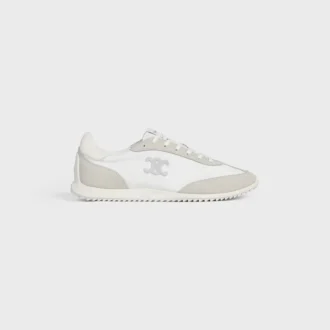 Racer Sneaker van nylon, suède kalfsleer en kalfsleer