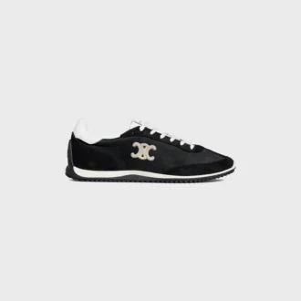 Racer Sneaker van nylon, suède kalfsleer en kalfsleer