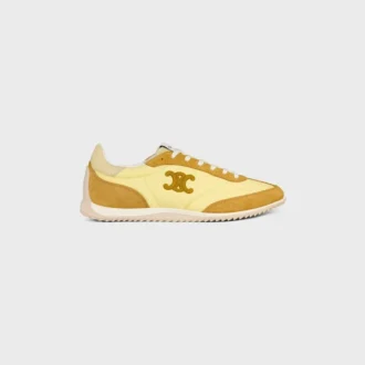 Racer Sneaker van nylon, suède kalfsleer en kalfsleer