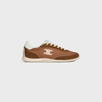 Racer Sneaker van nylon, suède kalfsleer en kalfsleer