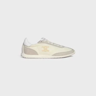 Racer Sneaker van nylon, suède kalfsleer en kalfsleer