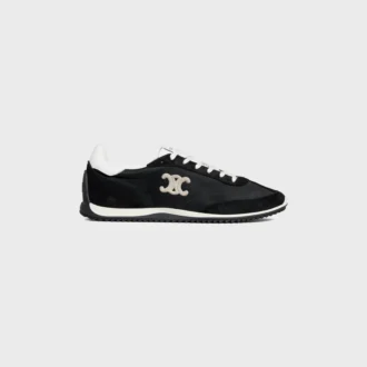 Racer Sneaker van nylon, suède kalfsleer en kalfsleer