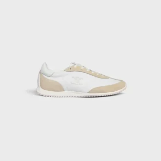 Racer Sneaker van nylon, suède kalfsleer en kalfsleer