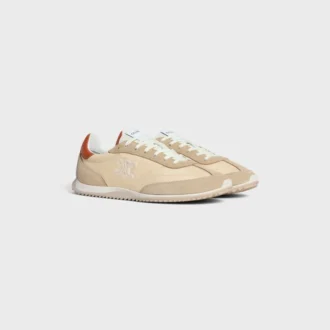 Racer Sneaker van nylon, suède kalfsleer en kalfsleer