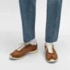Racer Sneaker van nylon, suède kalfsleer en kalfsleer