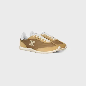 Racer Sneaker van nylon, suède kalfsleer en kalfsleer