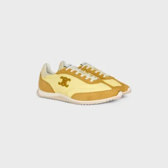 Racer Sneaker van nylon, suède kalfsleer en kalfsleer