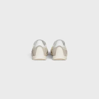 Racer Sneaker van nylon, suède kalfsleer en kalfsleer