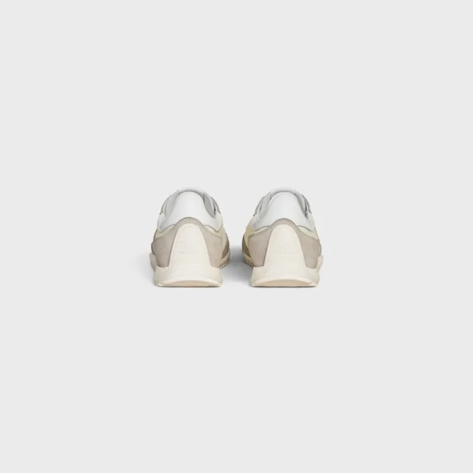 Racer Sneaker van nylon, suède kalfsleer en kalfsleer