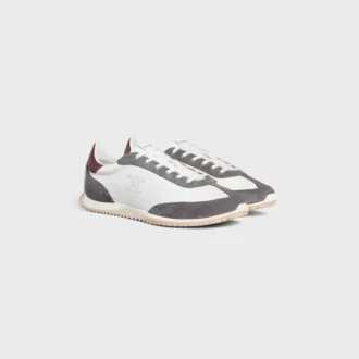 Racer Sneaker van nylon, suède kalfsleer en kalfsleer