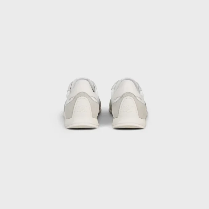 Racer Sneaker van nylon, suède kalfsleer en kalfsleer