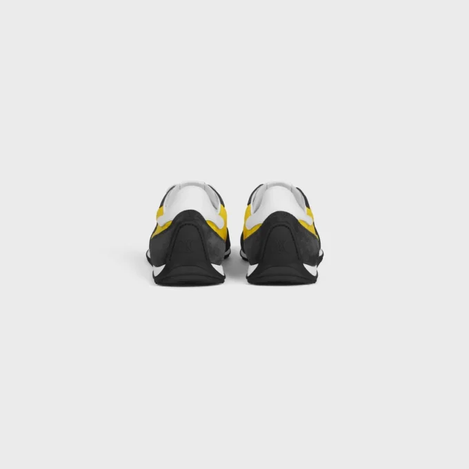 Racer Sneaker van nylon, suède kalfsleer en kalfsleer