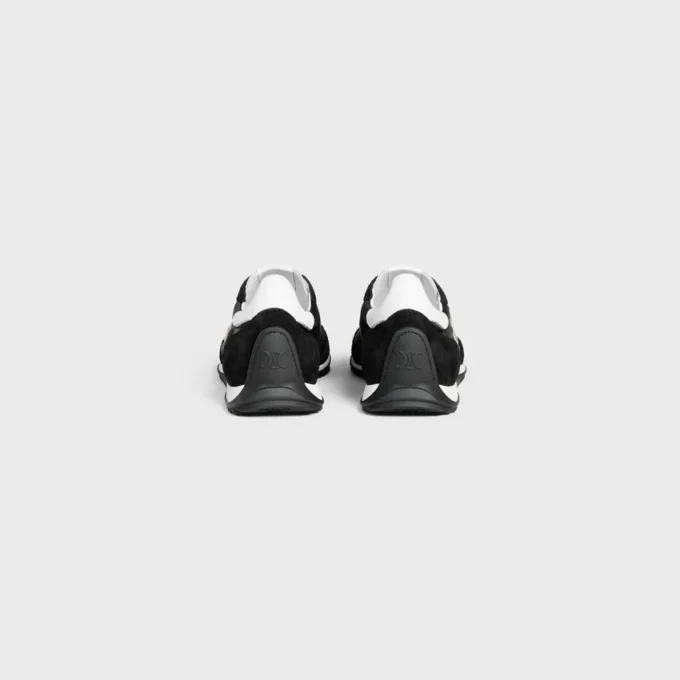 Racer Sneaker van nylon, suède kalfsleer en kalfsleer