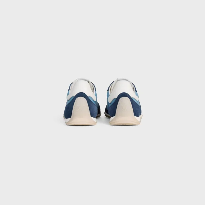 Racer Sneaker van nylon, suède kalfsleer en kalfsleer