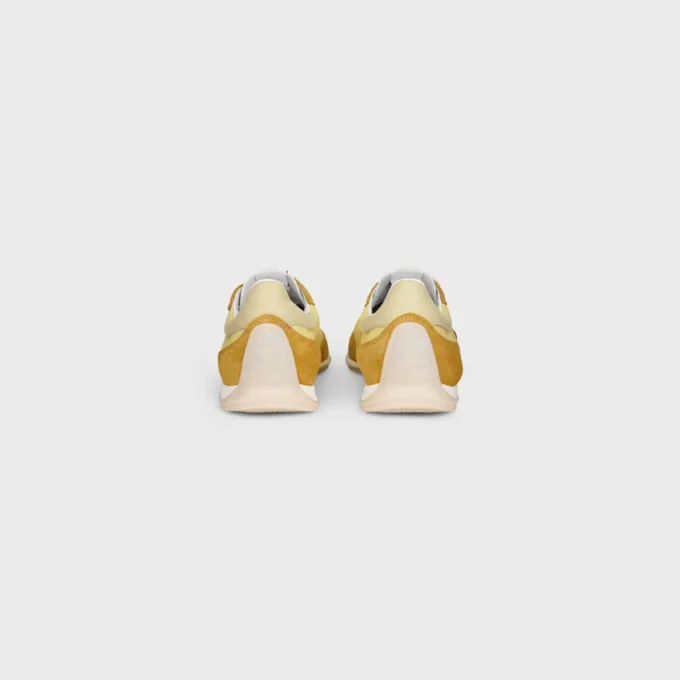 Racer Sneaker van nylon, suède kalfsleer en kalfsleer