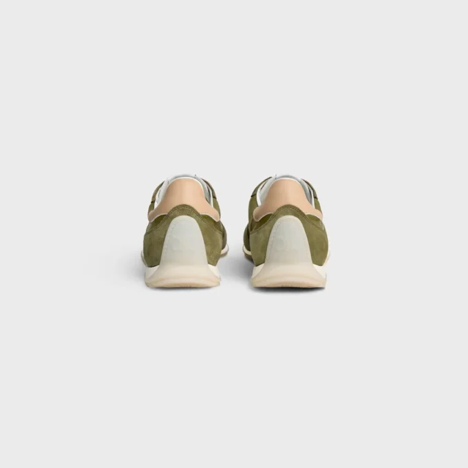 Racer Sneaker van nylon, suède kalfsleer en kalfsleer