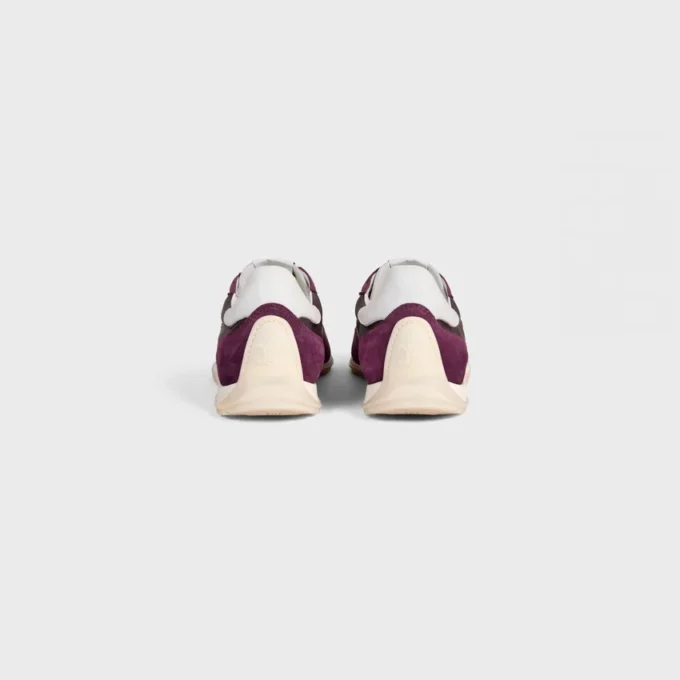 Racer Sneaker van nylon, suède kalfsleer en kalfsleer