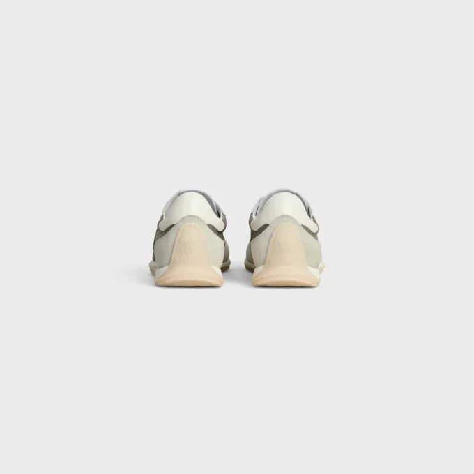 Racer Sneaker van nylon, suède kalfsleer en kalfsleer