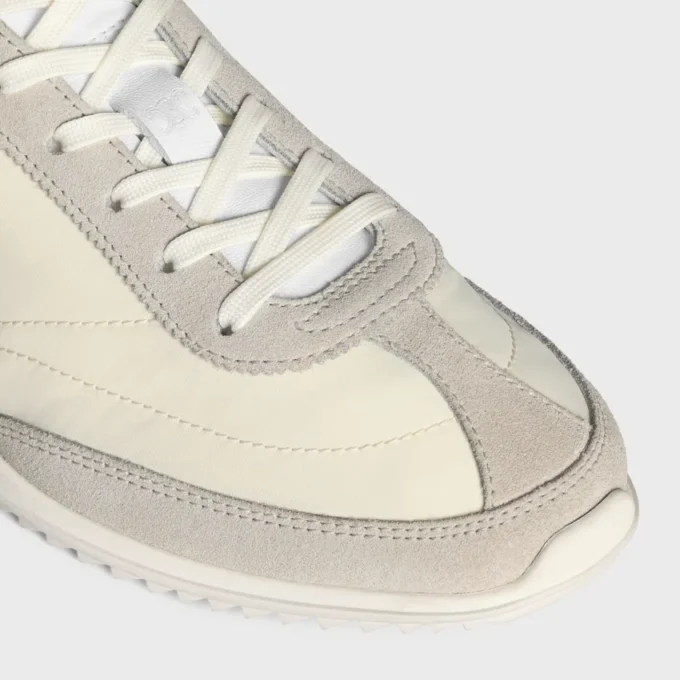 Racer Sneaker van nylon, suède kalfsleer en kalfsleer
