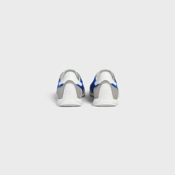 Racer Sneaker van nylon, suède kalfsleer en kalfsleer