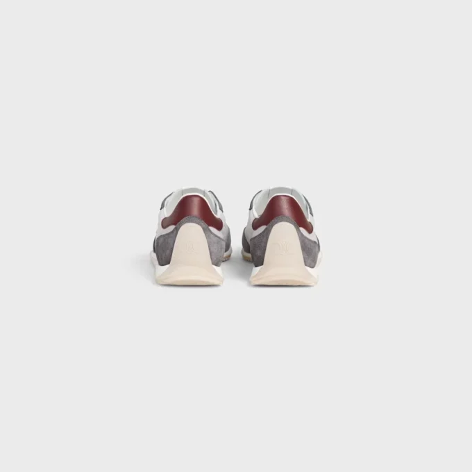 Racer Sneaker van nylon, suède kalfsleer en kalfsleer