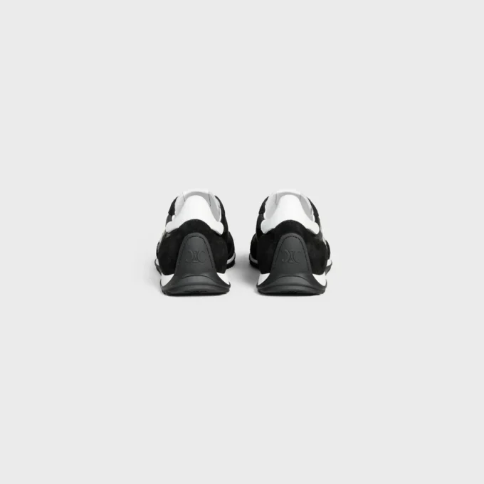 Racer Sneaker van nylon, suède kalfsleer en kalfsleer