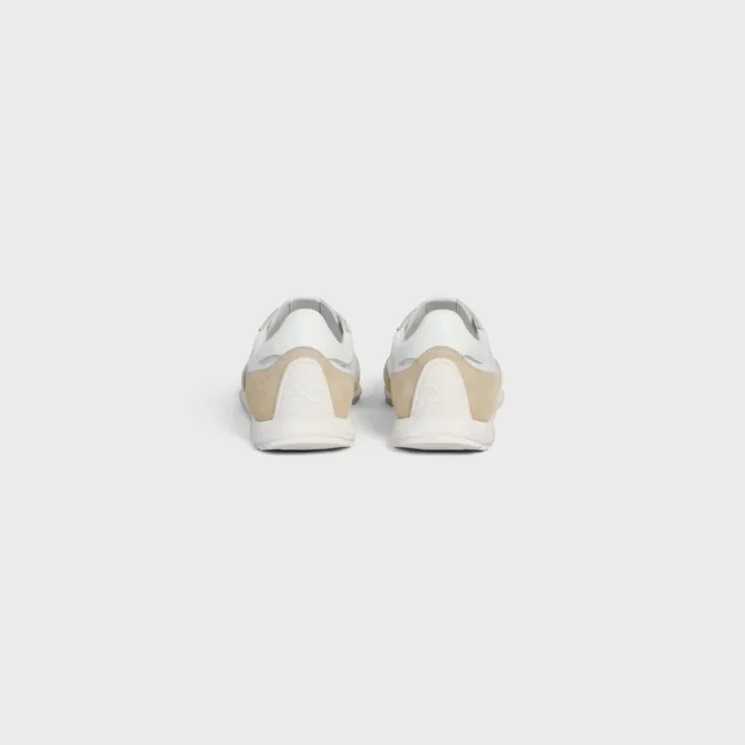 Racer Sneaker van nylon, suède kalfsleer en kalfsleer