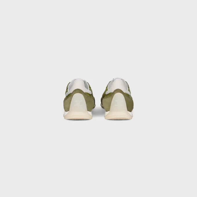Racer Sneaker van nylon, suède kalfsleer en kalfsleer