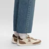 Racer Sneaker van nylon, suède kalfsleer en kalfsleer