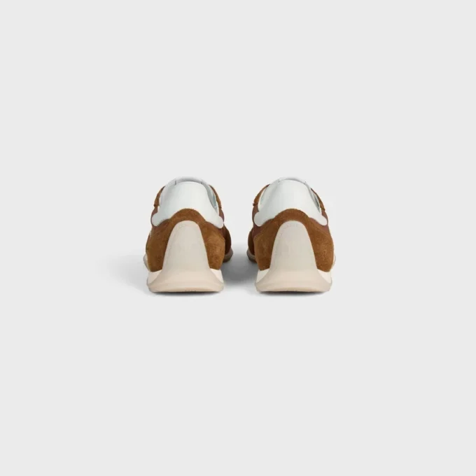 Racer Sneaker van nylon, suède kalfsleer en kalfsleer