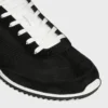 Racer Sneaker van nylon, suède kalfsleer en kalfsleer