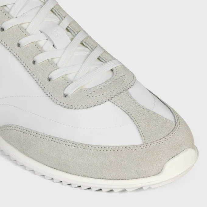 Racer Sneaker van nylon, suède kalfsleer en kalfsleer