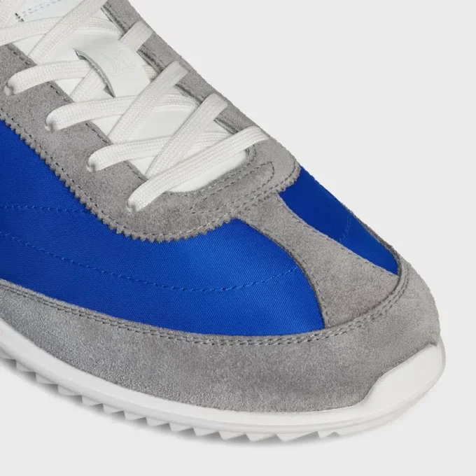 Racer Sneaker van nylon, suède kalfsleer en kalfsleer