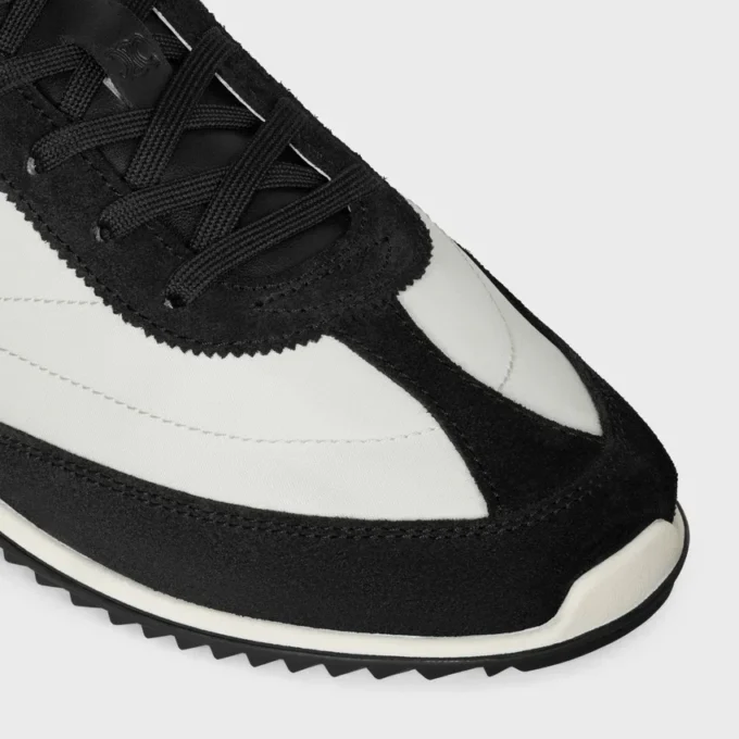 Racer Sneaker van nylon, suède kalfsleer en kalfsleer