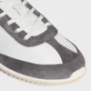 Racer Sneaker van nylon, suède kalfsleer en kalfsleer