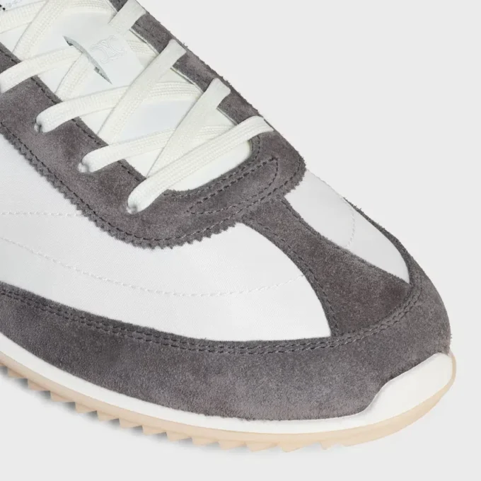 Racer Sneaker van nylon, suède kalfsleer en kalfsleer