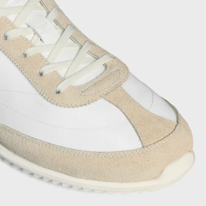 Racer Sneaker van nylon, suède kalfsleer en kalfsleer