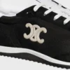Racer Sneaker van nylon, suède kalfsleer en kalfsleer