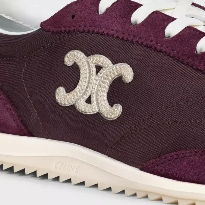 Racer Sneaker van nylon, suède kalfsleer en kalfsleer