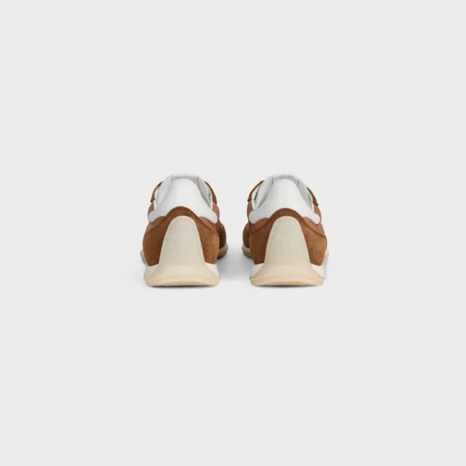 Racer Sneaker van nylon, suède kalfsleer en kalfsleer