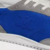 Racer Sneaker van nylon, suède kalfsleer en kalfsleer