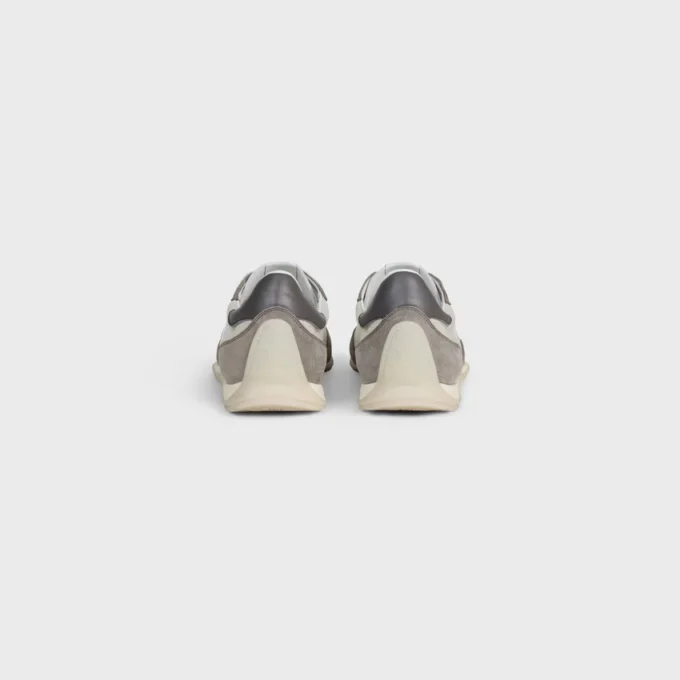 Racer Sneaker van nylon, suède kalfsleer en kalfsleer