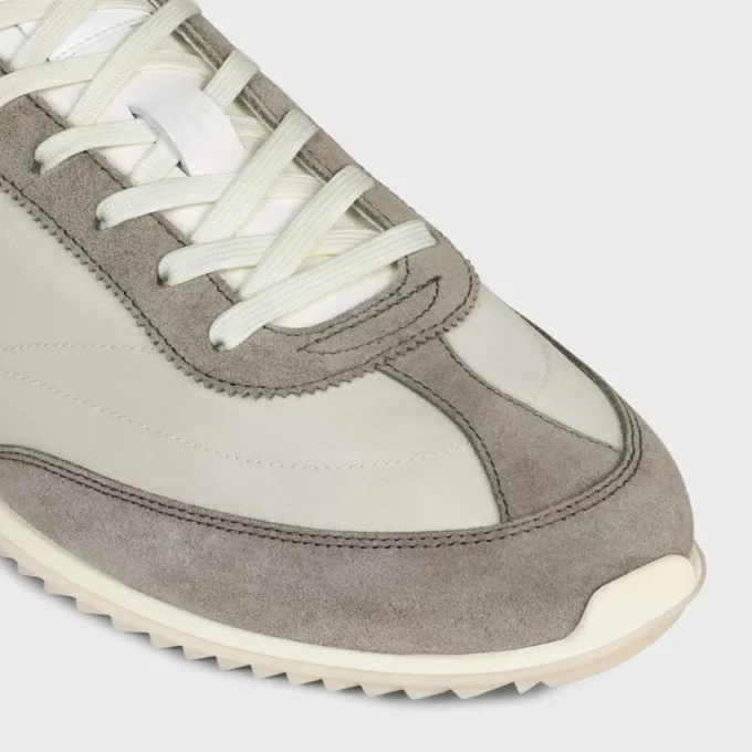 Racer Sneaker van nylon, suède kalfsleer en kalfsleer