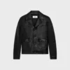 Recht gesneden blousonjasje van gewaxt lamsleer