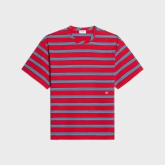 Regular T-shirt van gestreept katoen jersey