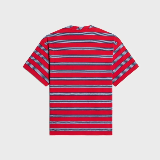 Regular T-shirt van gestreept katoen jersey