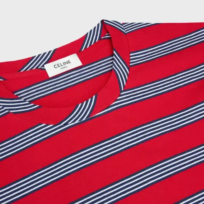 Regular T-shirt van gestreept katoen jersey