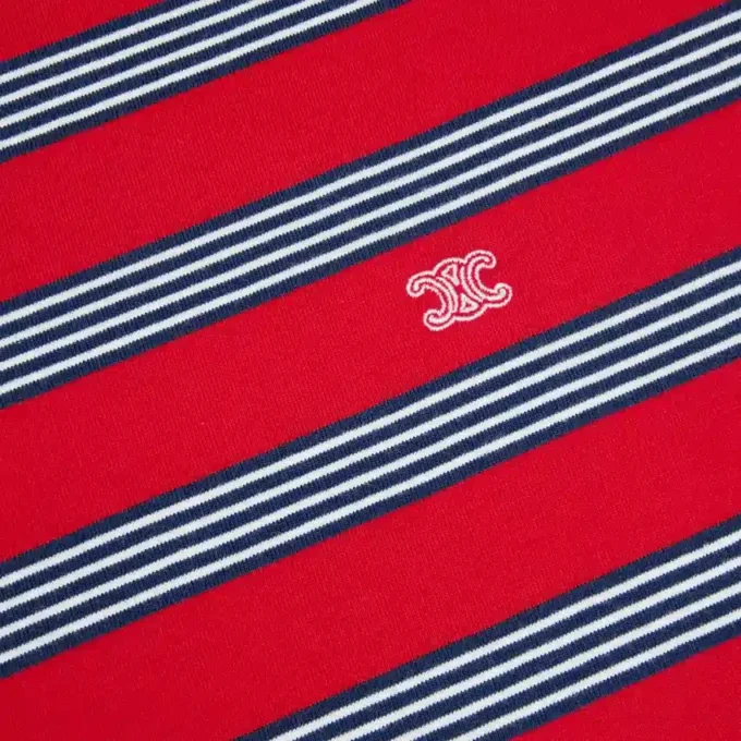 Regular T-shirt van gestreept katoen jersey